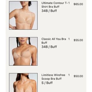 3 NWT Pepper Bras in buff 34 B